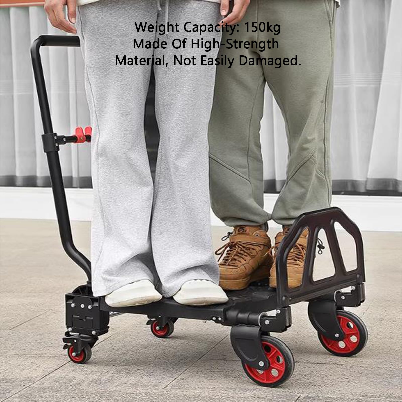 Pflanzen-Caddy Mit Rädern, 2-in-1-Klappkarre, Umwandelbar Zwischen 4-Rad- Und Zwei-Rad-Konfiguration, Teleskopgriff, 150 Kg Tragfähigkeit