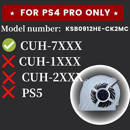 Miniatura 6 de Pieza de repuesto interna del ventilador de refrigeración de CPU compatible con Sony ps4 PlayStation 4 pro CUH-7XXX CUH-7000 Cuh-7000Bb01 CUH-7115B
