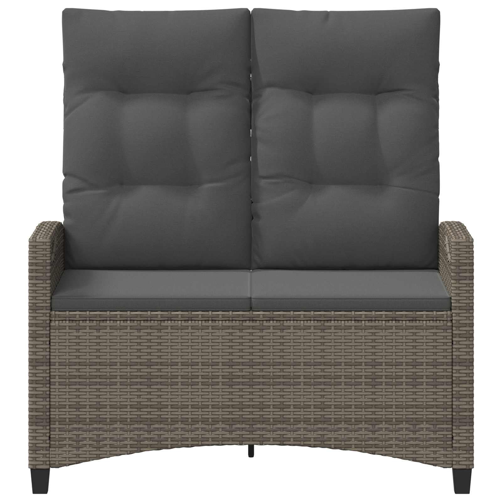 Gartenbank, neigbar, Stahlgrau und Polyester, 105 x 60 x 112 cm