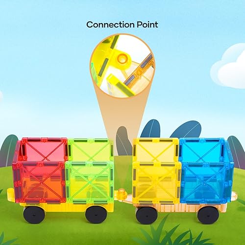 Miniatura 4 de Crenova Kit de construcción de camión de coche de 2 piezas, juego de juguete magnético para automóvil compatible con azulejos magnéticos