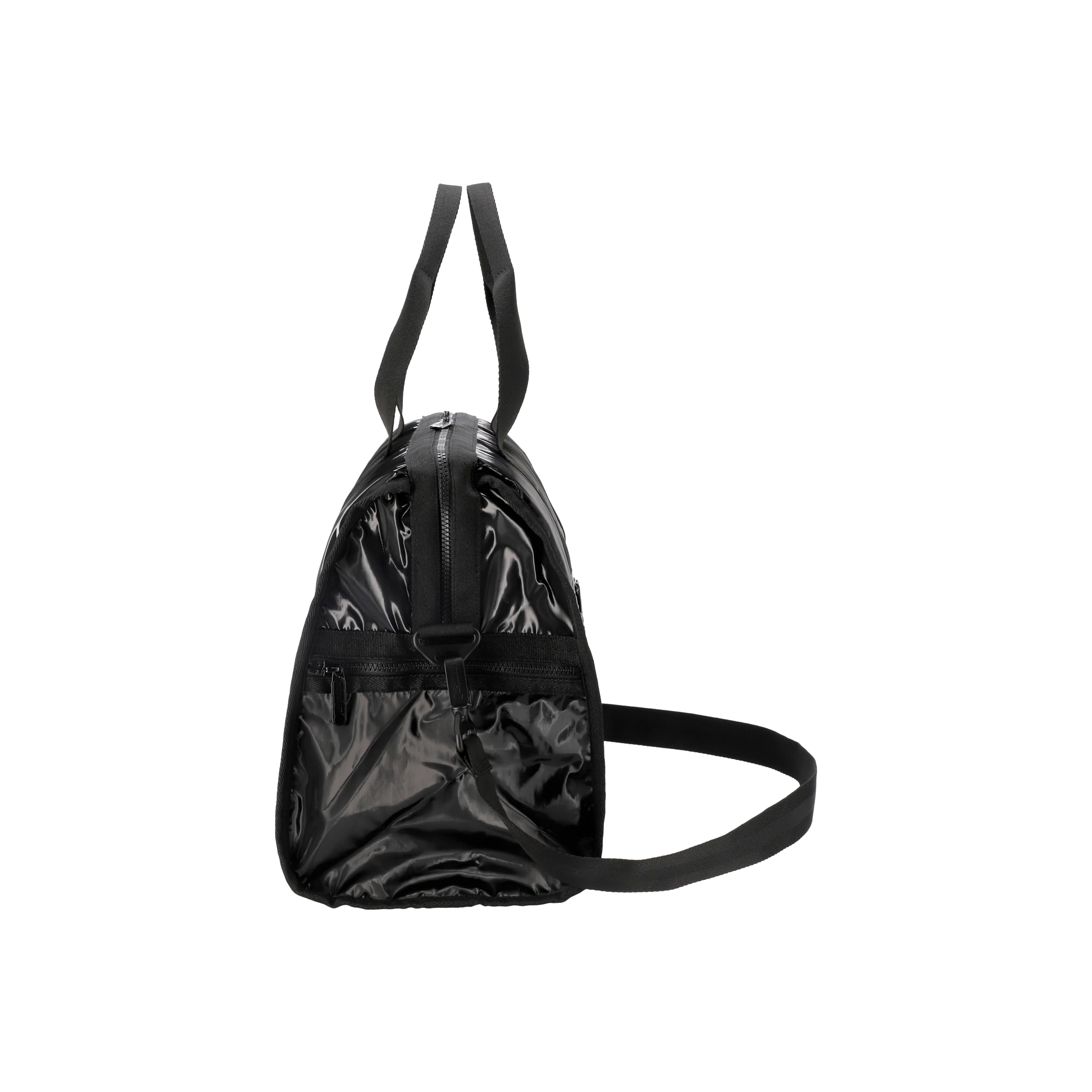 LeSportsac Große Deluxe-Wochenendtasche, Schwarz glänzend, Einheitsgröße