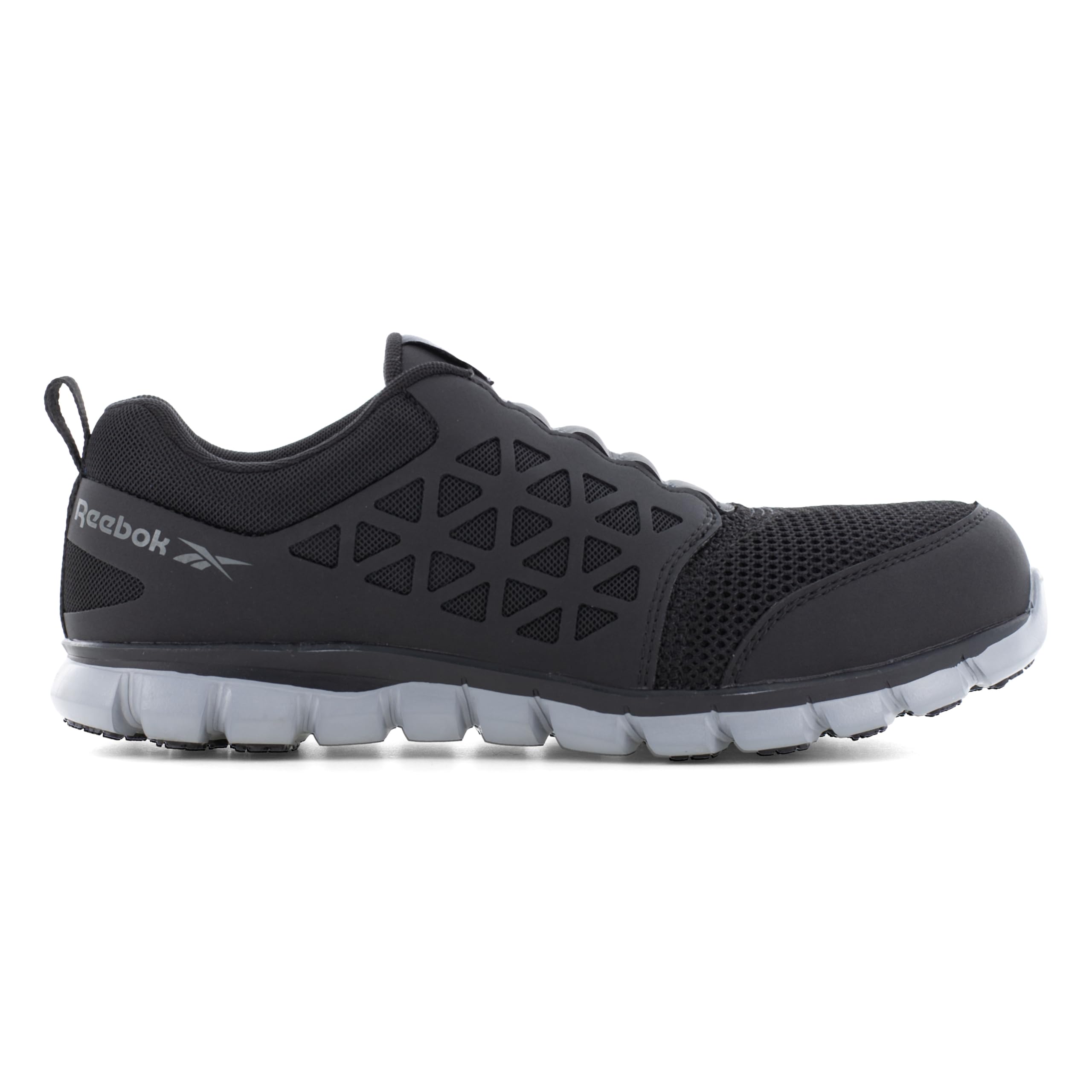 Reebok Work Men's Sublite Cushion Composite Toe Athletic Slip-on Work Shoe Black - RB4052