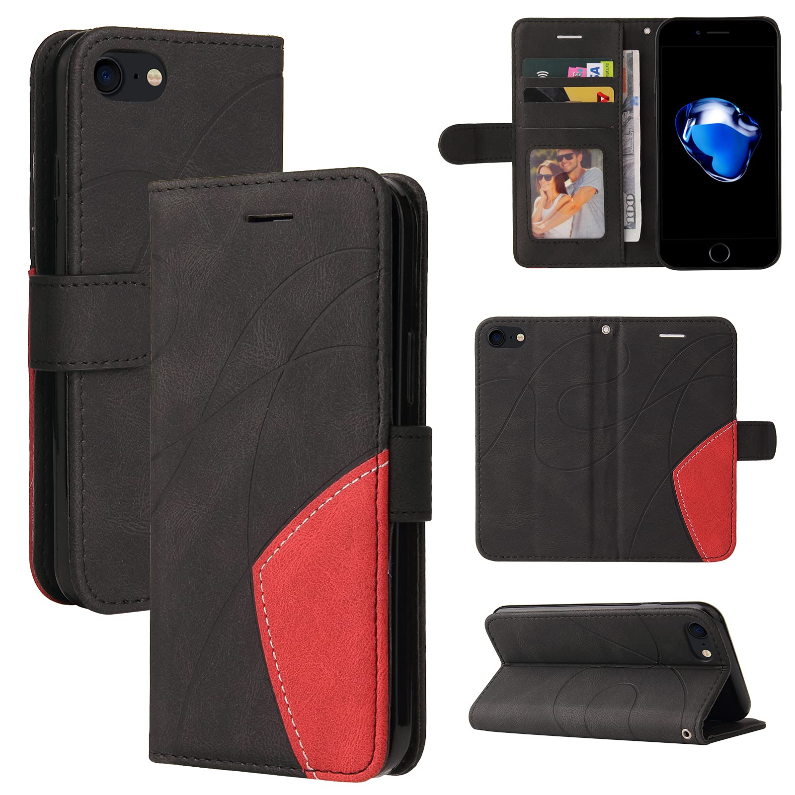 GOKEN Cover Per Oppo A78 5G: Custodia Portafoglio In PU Pelle Con Fessure E Supporto. Chiusura Magnetica, Design Rilievo Floreale, Verde. - 4