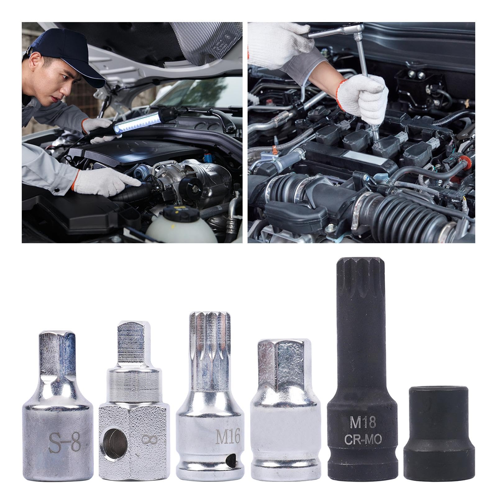 Merishopp Oil Drain Plug Screw Reusable Stainless Steel Engine Oil Pan Protection Plug 8mm short-image-21