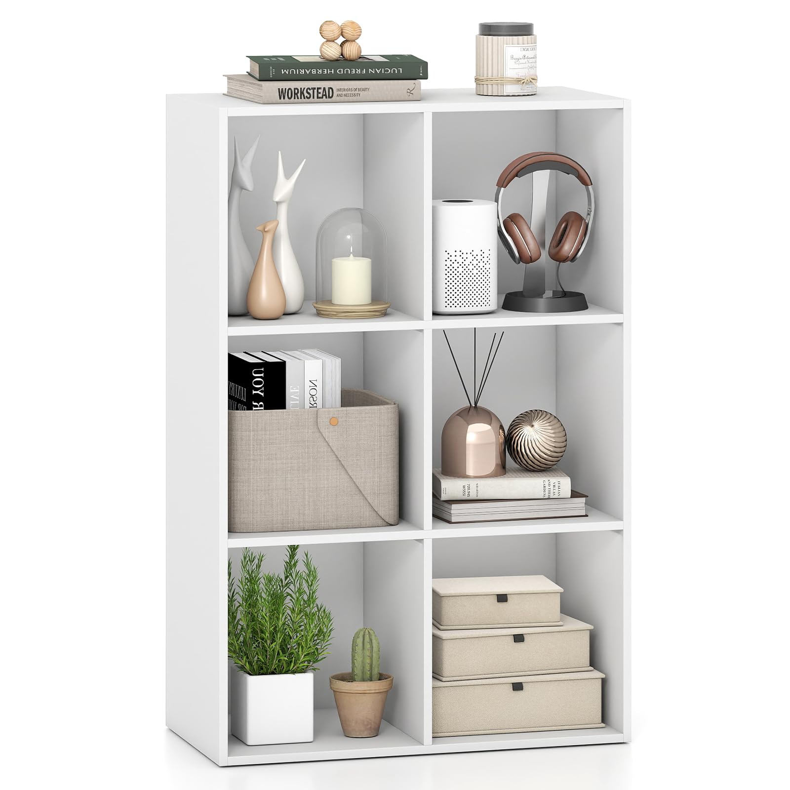 CASART Cube Storage Unit (White, 6-Cube: 60 x 30 x 90cm)