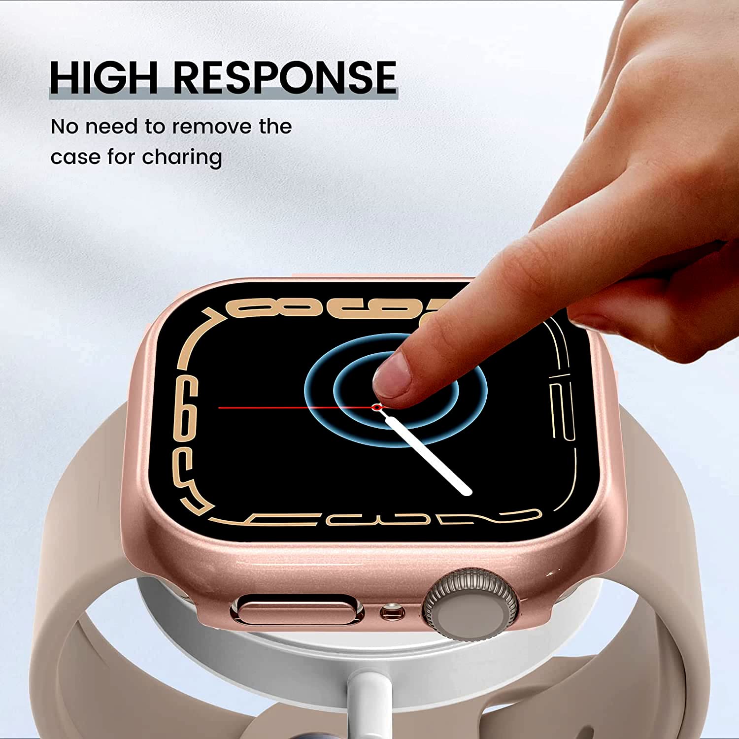 Zitel Case Compatible with Apple Watch 45mm Series 9/8/7, Hard