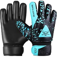 BEAST RAGE Goalkeeper Gloves for Children Boys Teenagers Football Goalkeeper Gloves Children with Double Wrist Support Strong Grip Padded