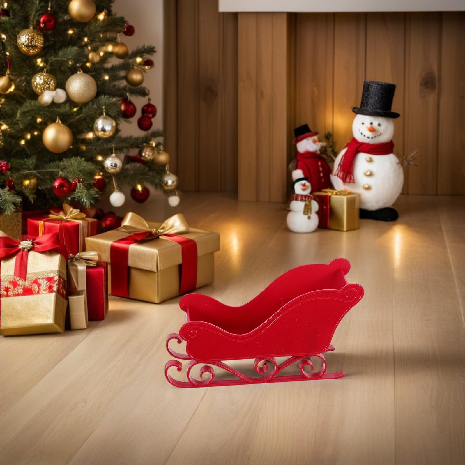 SHINEOFI 3 Piezas Decoración de Trineo Navideño Mini para Mesa de Navidad Adornos de Escritorio de Trineo de Navidad Material Resistente para Decoración de Ventana