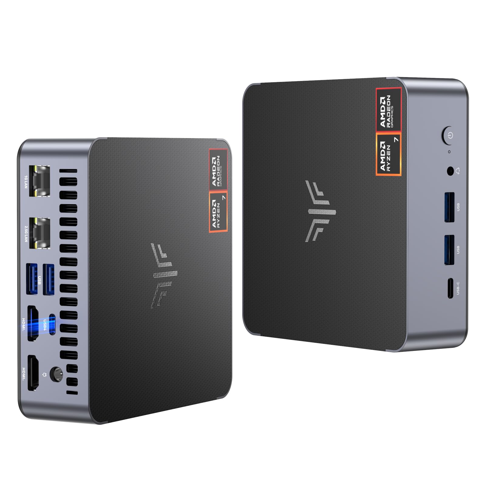 NiPoGi AM21 Mini PC Ryzen 7 8745HS(8C/16T,Max 4,9GHz)WiFi6 BT5.2 Double LAN | 16GB DDR5 4800MHz,1TB NVMe SSD(Max 4 TB)/ 4K UHD Quattro Display (HDMI 2.1/DP 1.4/USB4) Für die Erstellung Kreativer Inhalte