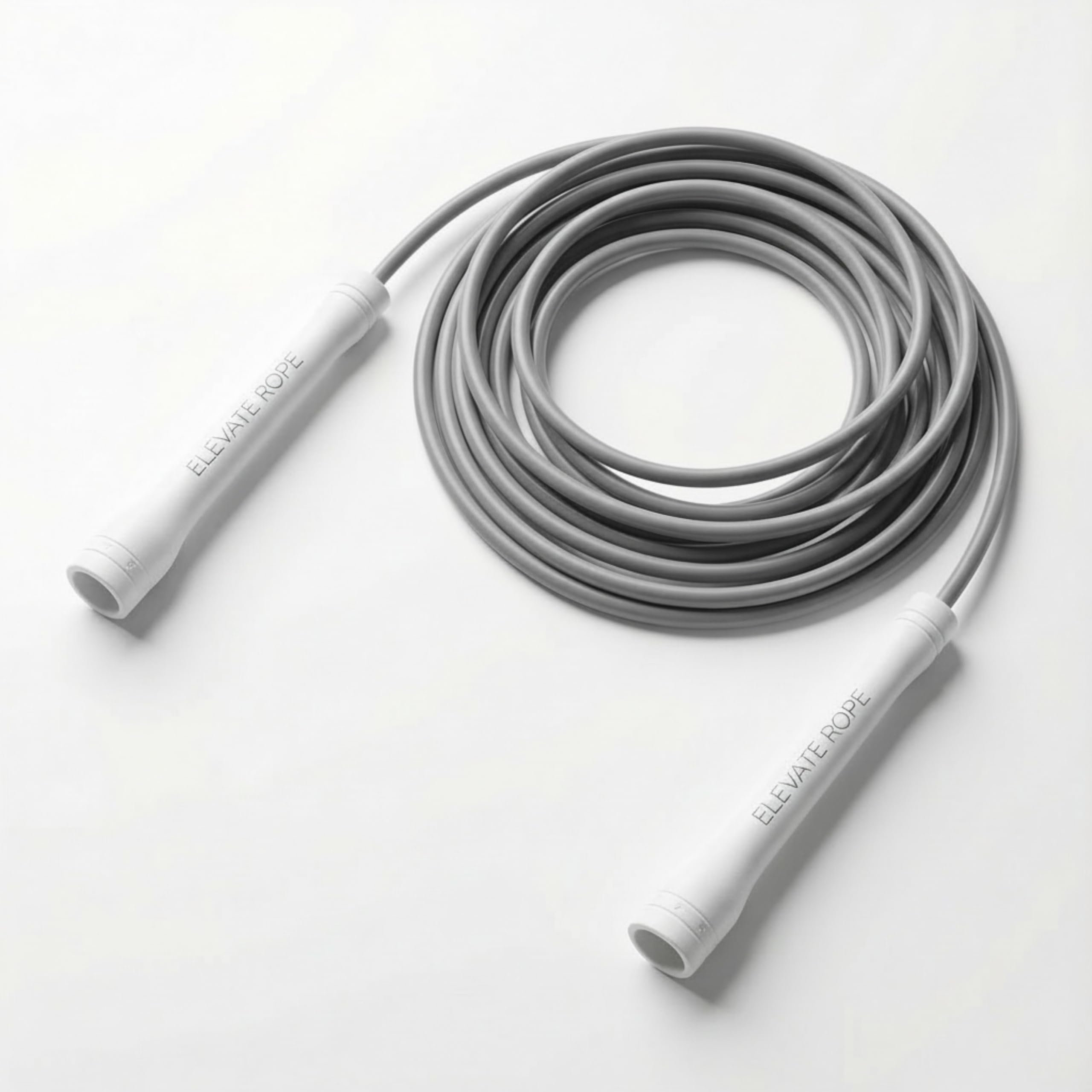 Elevate Rope Speed Skipping Rope Adjustable 3 m with Free Training App – 5 mm PVC Nylon Core for Double Unders, Cardio & CrossFit (Gray)