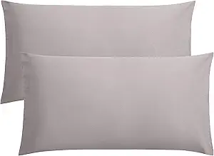 FLXXIE 2 Pack Microfiber King Pillow Cases, 1800 Super Soft Pillowcases with Envelope Closure, Wrinkle, Fade and Stain Resistant Pillow Covers, 20x36, Smoky Grey