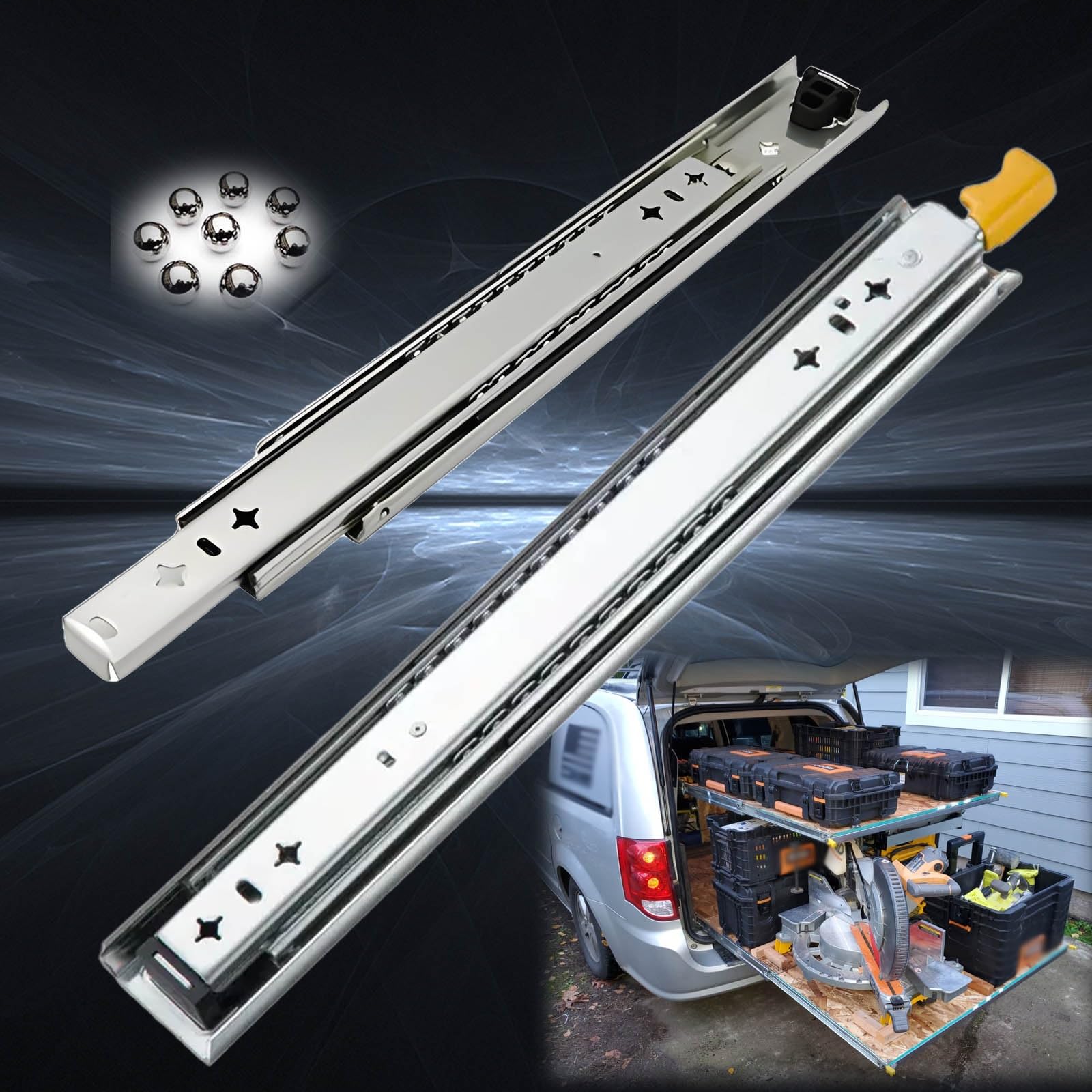 Cassetto scorrevole 3001350 mm Full Exension cuscinetto a sfera laterale Moun 120 kg capacità di carico 1 paio ideale per cabine Kichen senza serratura dimensioni 1500 mm