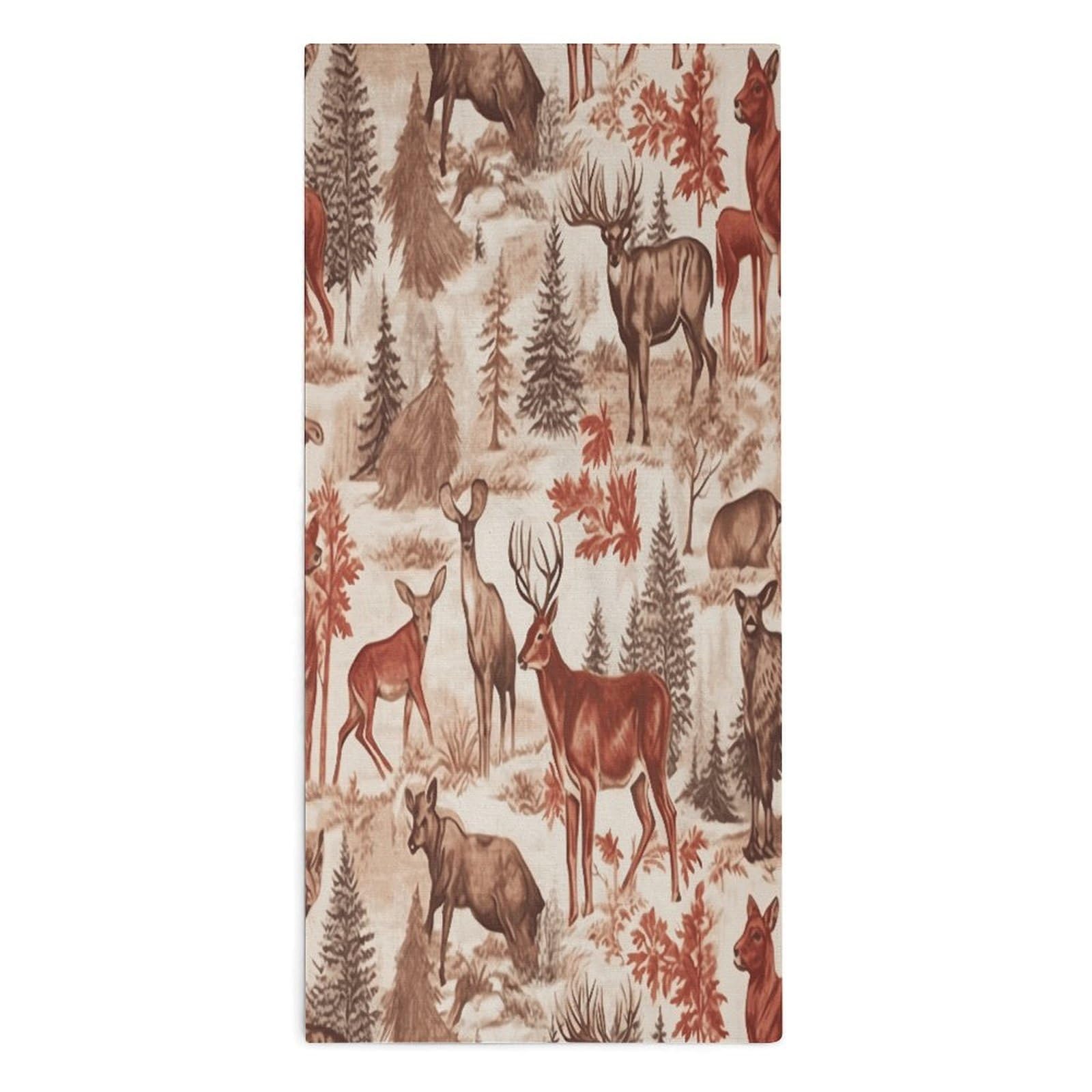 YUXBVKRS Animal Wilderness Bear Deer Hand Towels for Bathroom 14x29 Inch