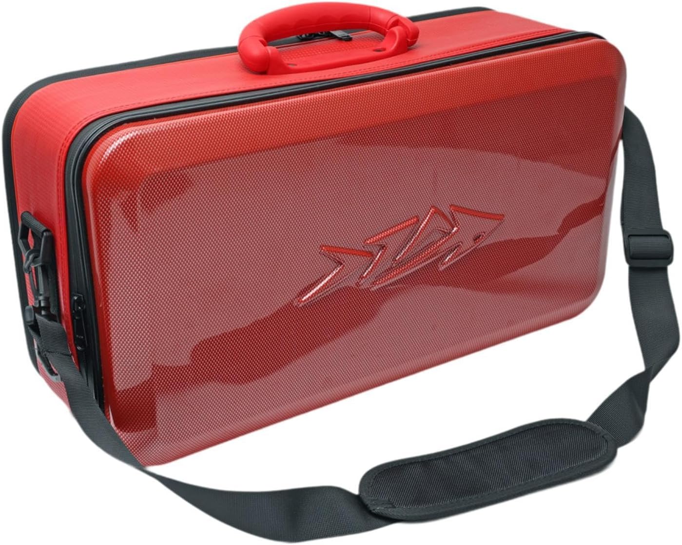 Pegciuho 軽量で耐衝撃性のあるショルダーストラップ付きの釣りリール収納ケース。