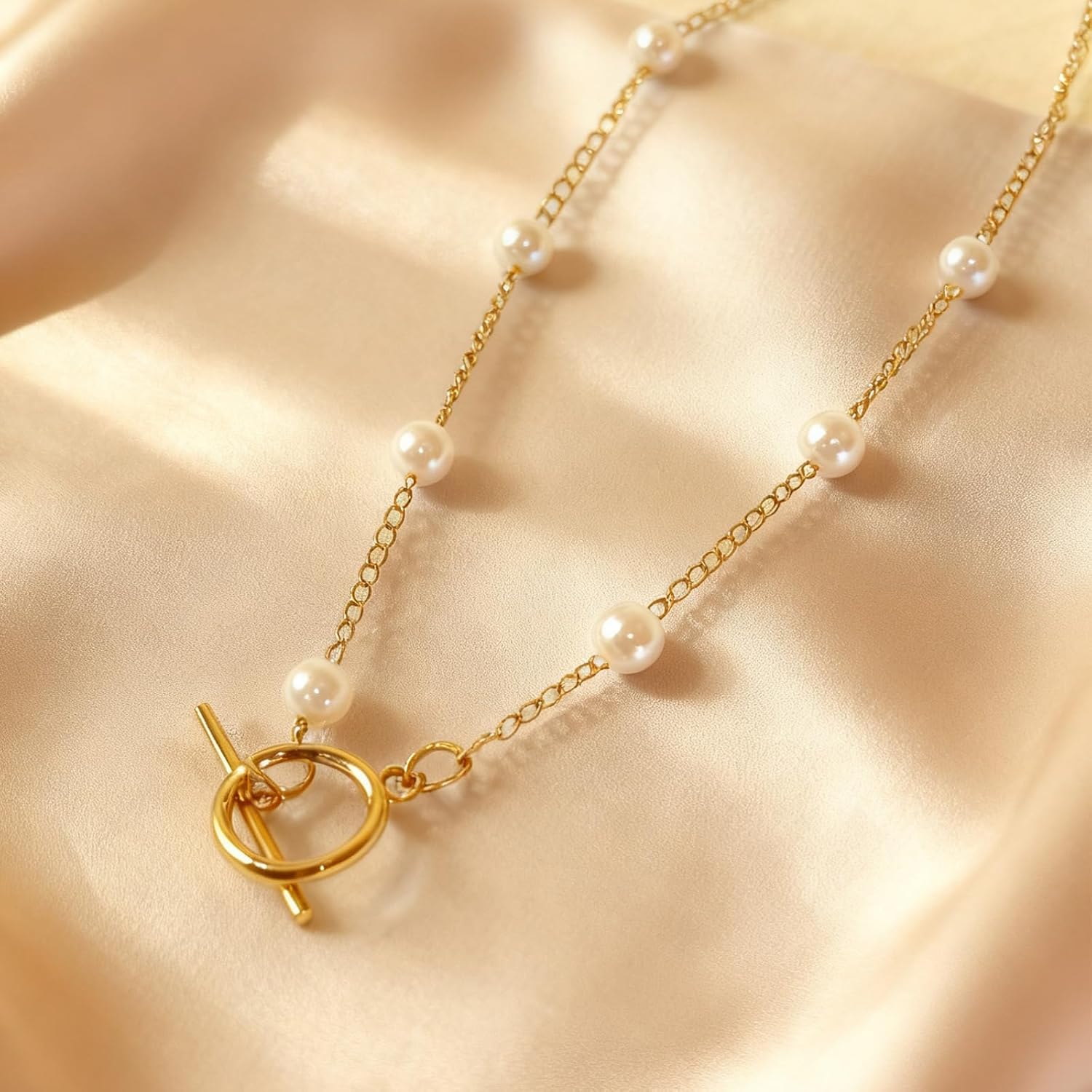 Pearl Necklace Set for Women, Gold Layered Chain Bridal Jewelry, Elegant Beaded String Necklaces for Bride, Christmas Gifts