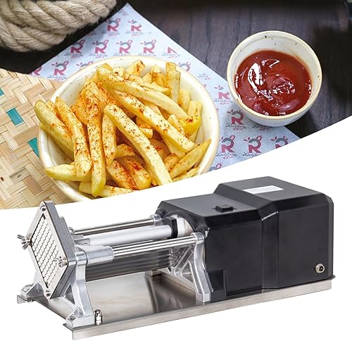 Miniatura 8 de Cortadora de papas fritas comerciales eléctricas con cuchillas reemplazables de acero inoxidable de 3 tamaños, cuchillas trituradoras de patatas
