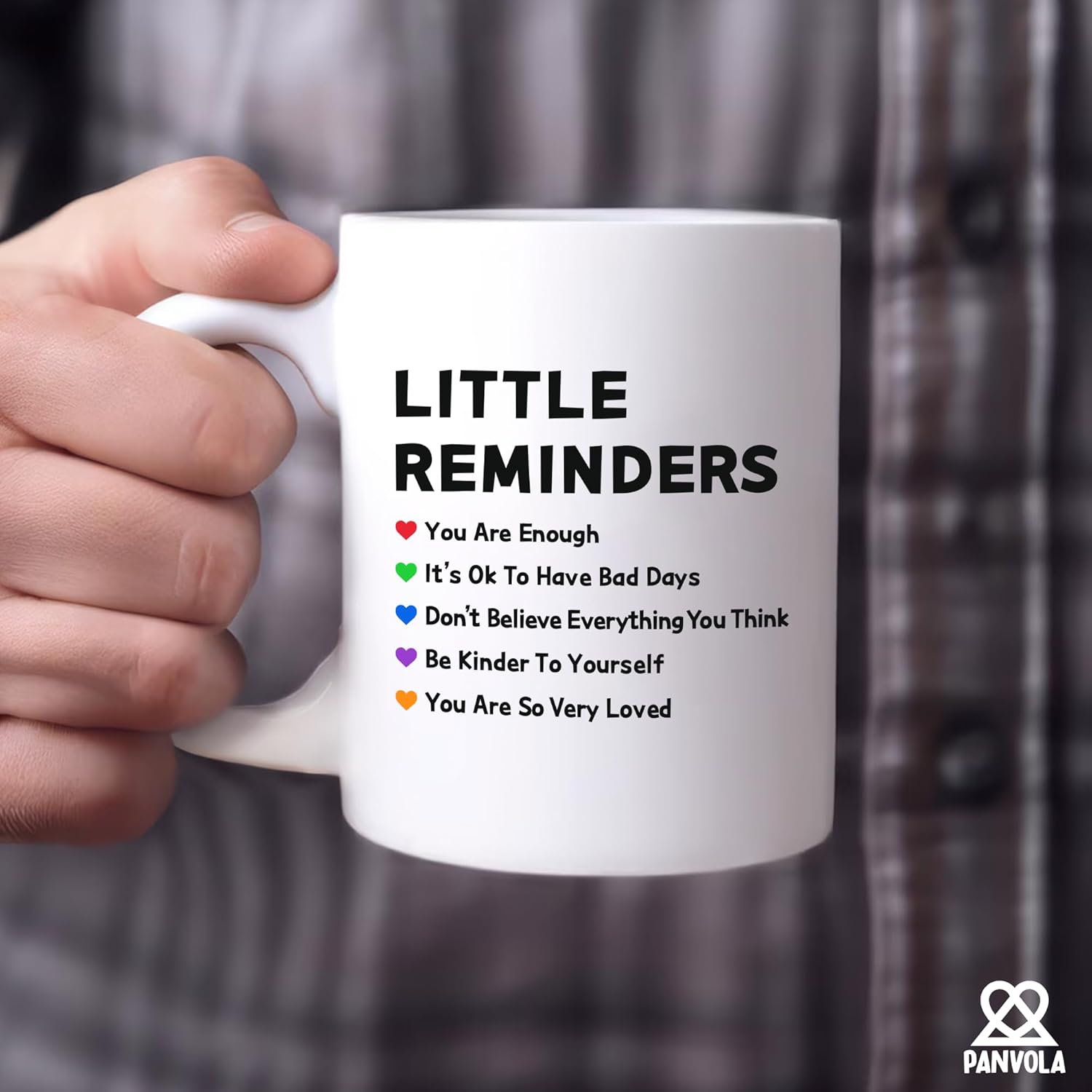 Panvola Little Reminders Inspirational Gifts Motivational Gifts for Women Men Mental Health Awareness Encouragement Inspiring Quote Novelty Drinkware Coffee Ceramic Mug 11 oz White - Image 4