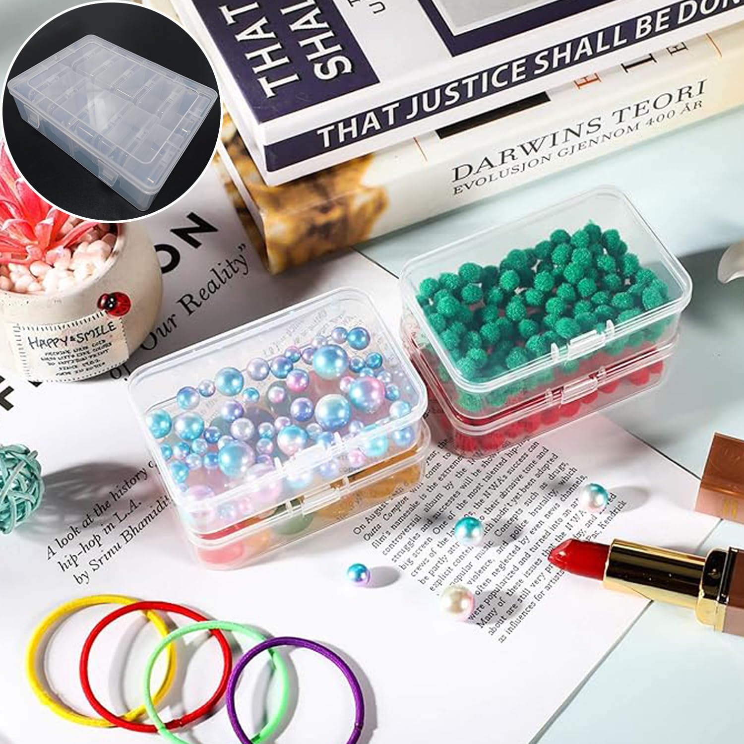 Gbivbe Scatole Plastica Trasparente Piccole, 93 Pezzi Quadrato Mini Scatola per Organizer con Coperchio, Contenitori di Stoccaggio per Perline Gioielli e altri Piccoli Oggetti