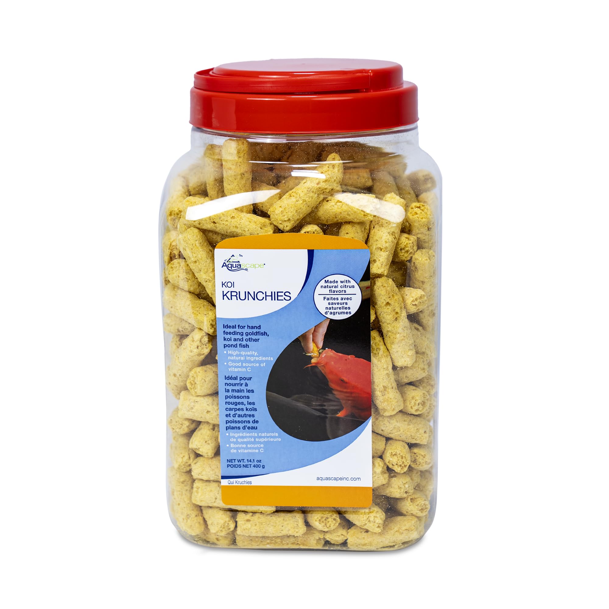 Aquascape Koi Krunchies - Comida para Peces, Alimentos para Manos, Flotante, sabores cítricos Naturales, Vitamina C, 14,1 onzas 81000