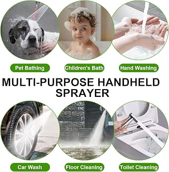 Handheld Bidet Sprayer Head Stainless Steel Bathroom Bidet Spray Toilet Faucet Sprayer for Shower Bathroom Douche Shattaf Hygiene Toilet Cloth Diaper Cleaning (Sprayer Head only)