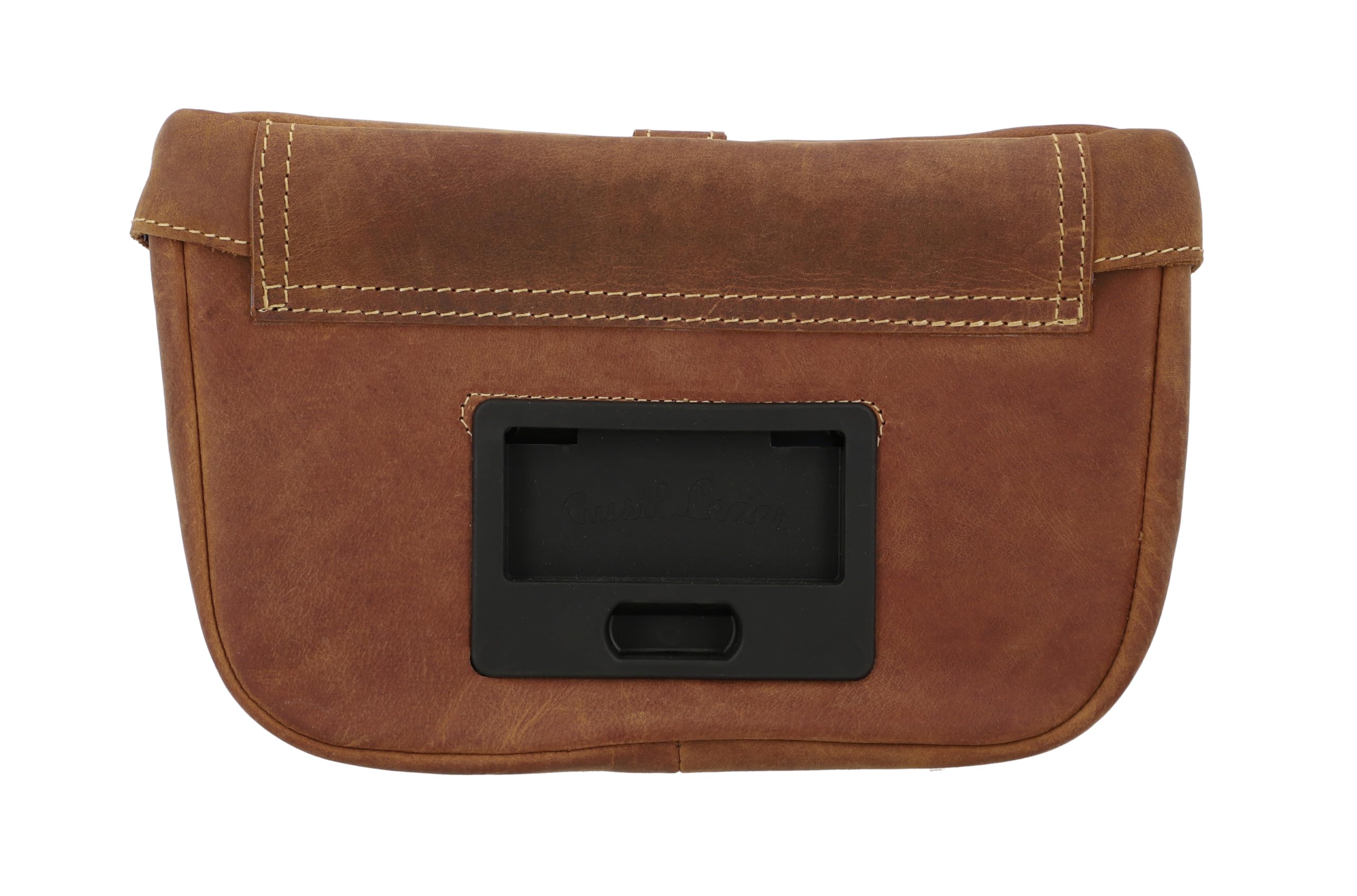 Gusti Sacoche Guidon Cuir - Sac pour Vélo Sac à Bandoulière Sac en Cuir Vintage - Taille Unique - Marron - Compatible avec Bicyclette