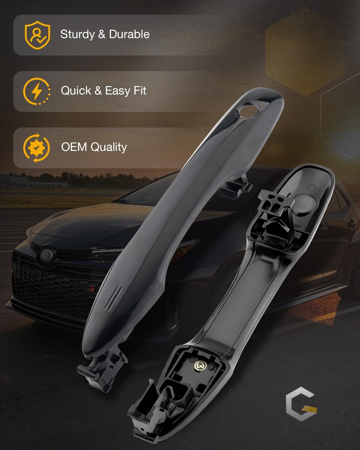 Outside Door Handles (4PCS), Compatible with 2018-2024 Toyota Camry, 2020-2022 Corolla, 2019-2022 Avalon, Exterior Front & Rear & Left Driver & Right Passenger Side Door Handle Set, OE# 6921106120C0