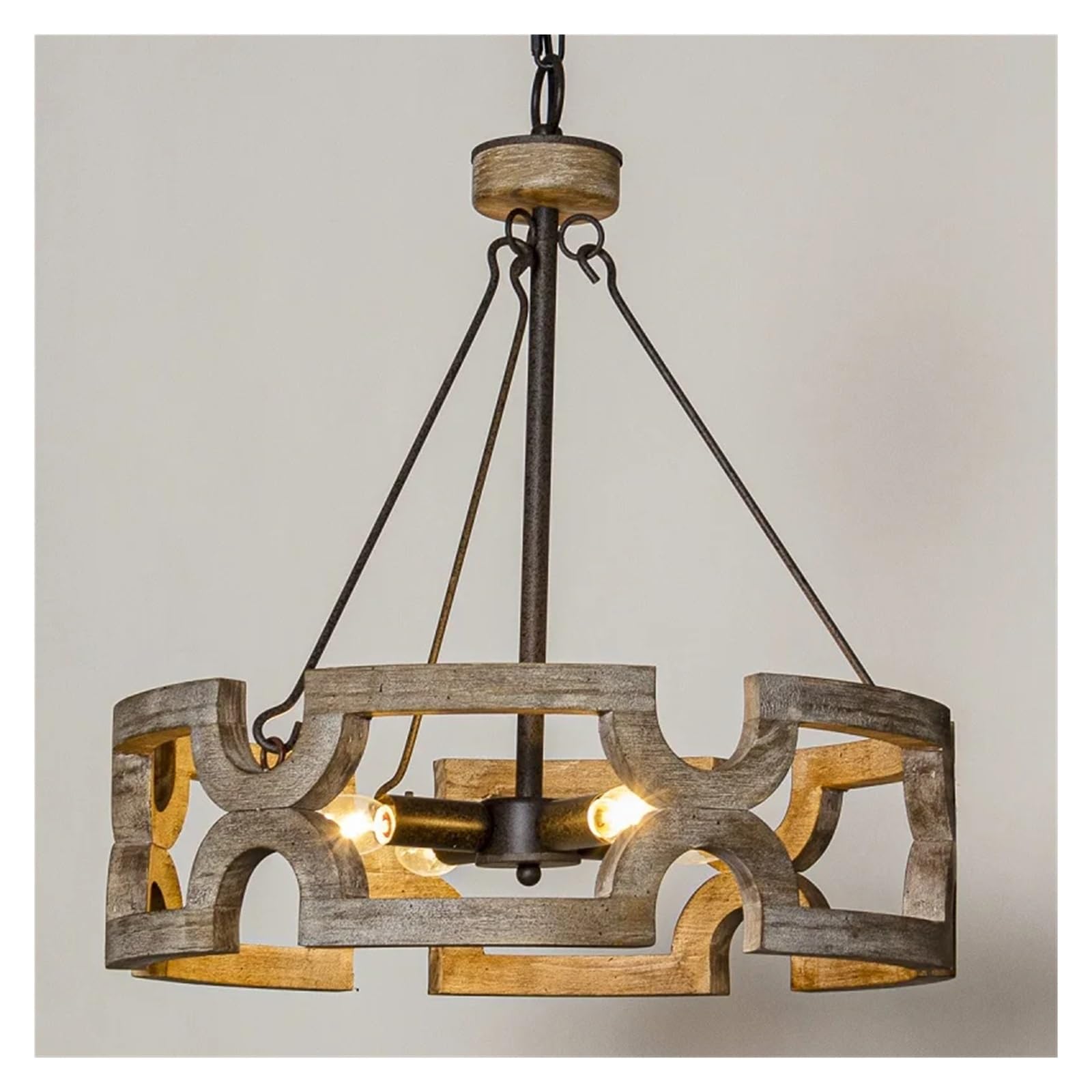 Lustre en bois vintage lustre artisanal rétro de qualité supérieure pour chambre