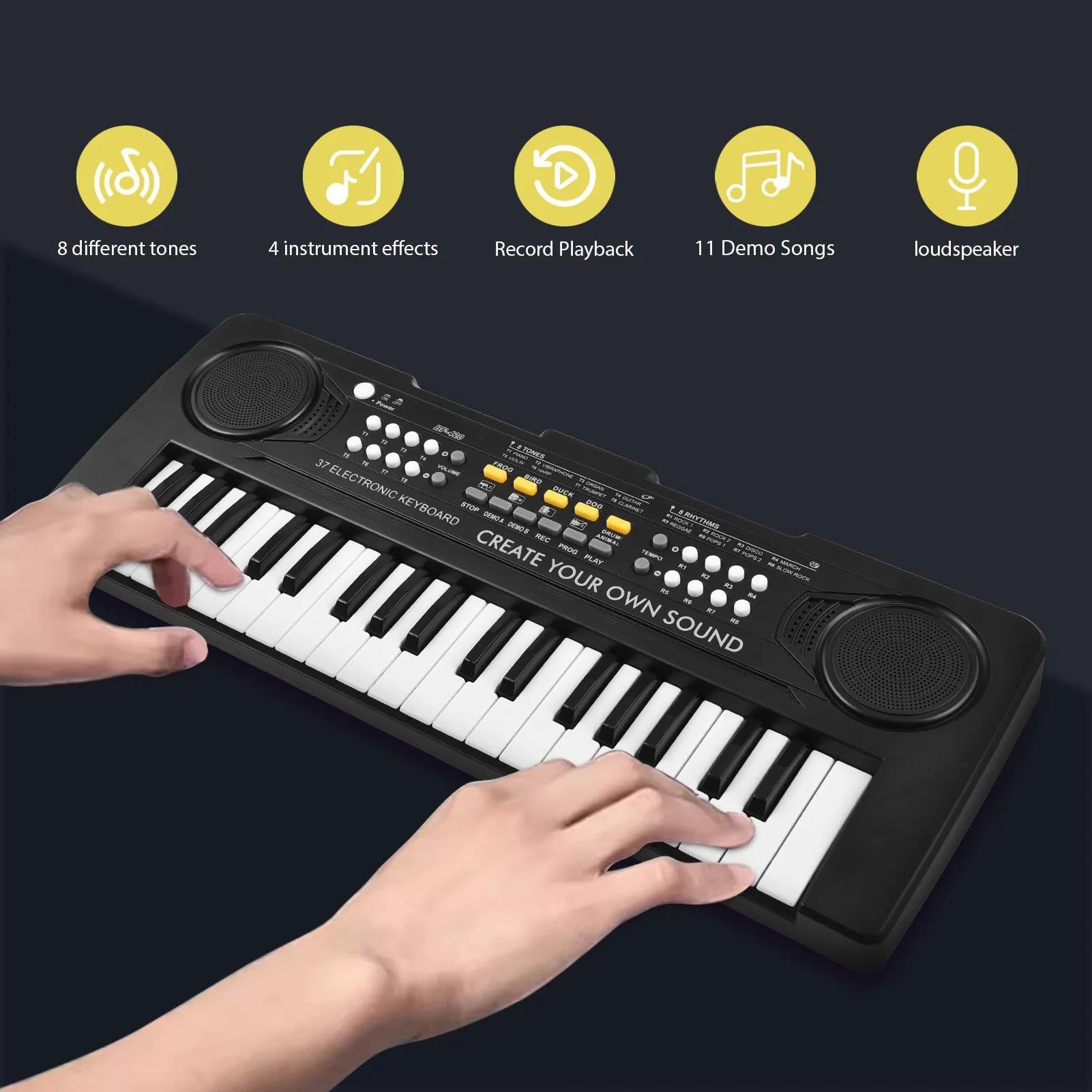 Pianino Elektroniczne 37 Klawiszowe Pianino Elektroniczne 8 Tonów 11 Demonstracji Instrument Muzyczny O Podwójnej Mocy