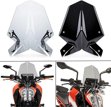 Wind Deflector For Duke 390 250 125 Duke390 Duke250 Duke125 2017-2023 Motorcycle Windscreen Windshield Wind Deflector Wind Shield Screen Windshield Windscreen(Titanium 3)