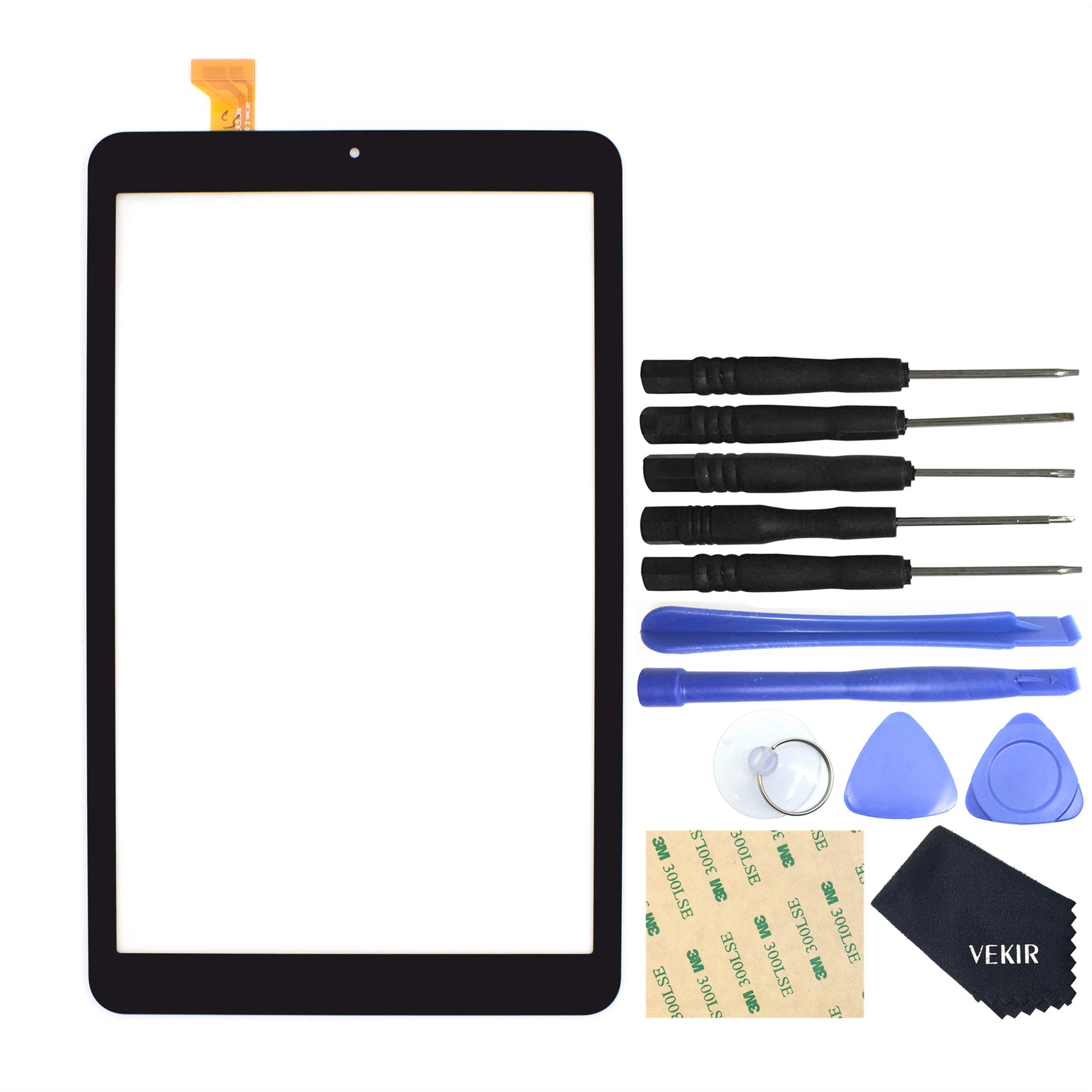 VEKIR[NO LCD] Touch Digitizer Screen Replacement for Samsung Galaxy Tab A 8.0 2018 SM-T387 (Black)