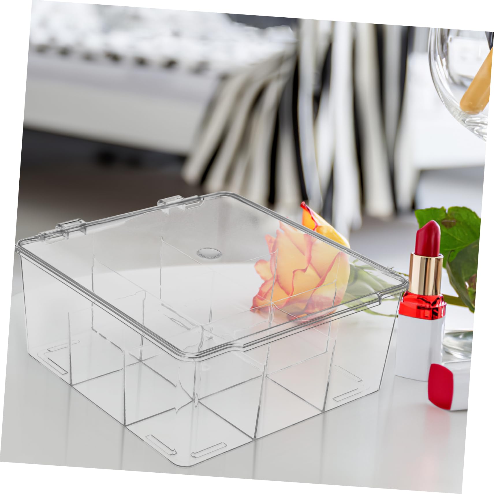 Caja Organizadora para Decoracion Colegio de Plástico con Tapa y 9 Compartimentos Divididos y Almacenamiento Funcional