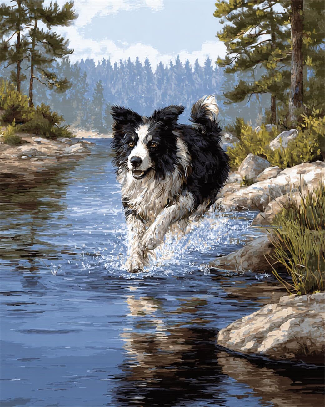 Rkflgew D Iy Bea Embroidery Kit Og In The Water 30X40cm