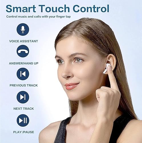 Miniatura 5 de Auriculares inalámbricos Bluetooth 5.0 con cancelación de ruido, auriculares estéreo 3D con auriculares intrauditivos con graves profundos,