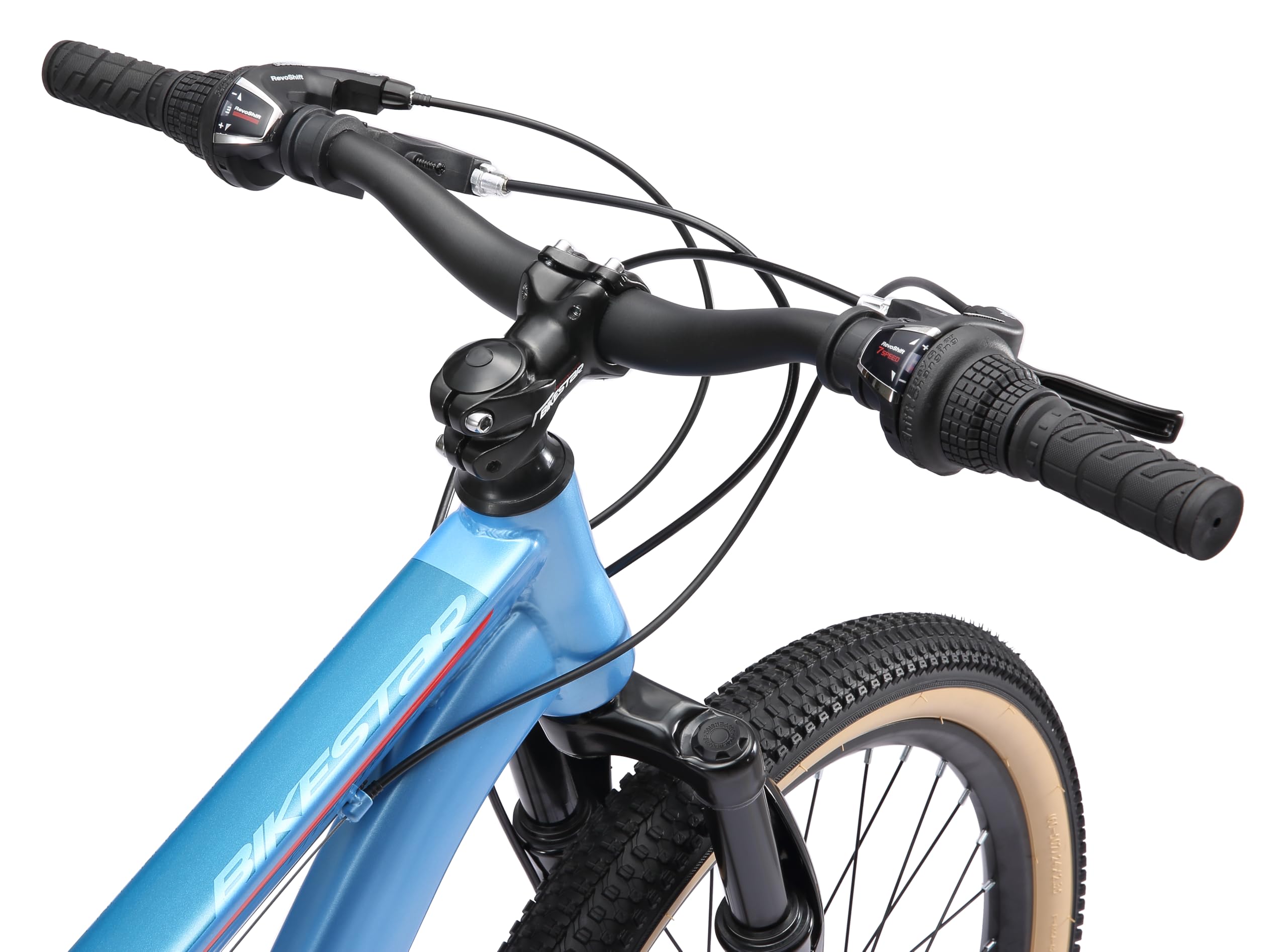 BIKESTAR MTB Mountain Bike 24" Alluminio per Bambini 8-12 Anni | Bicicletta Telaio 13 Pollici 21 velocità Shimano, Hardtail, Freni a Disco, sospensioni