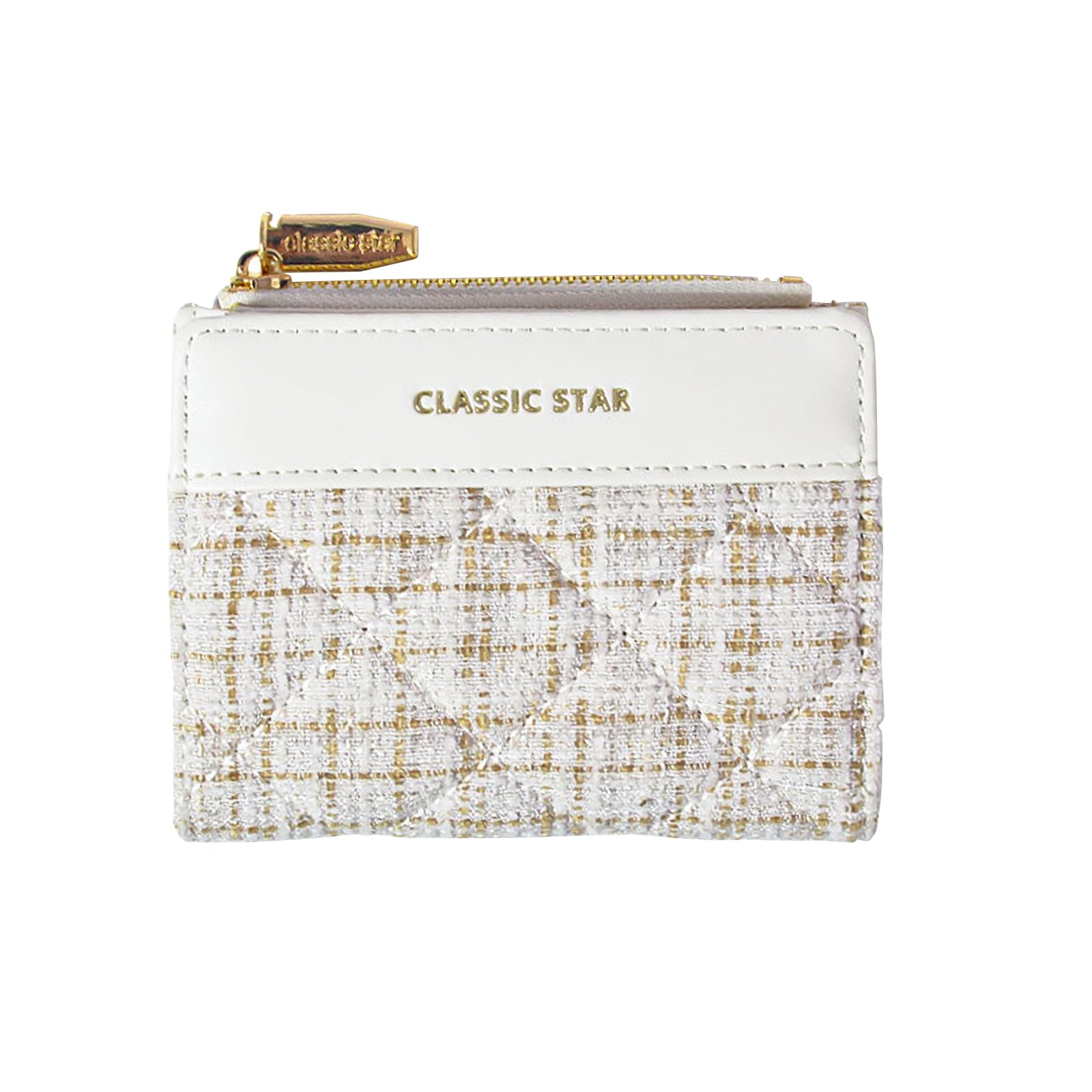 LJCZKA Women Wallets Card Holder, Small Bifold RFID Blocking Purse, Cute Short Pocket Wallet for Women, Girls, Ladies (White)