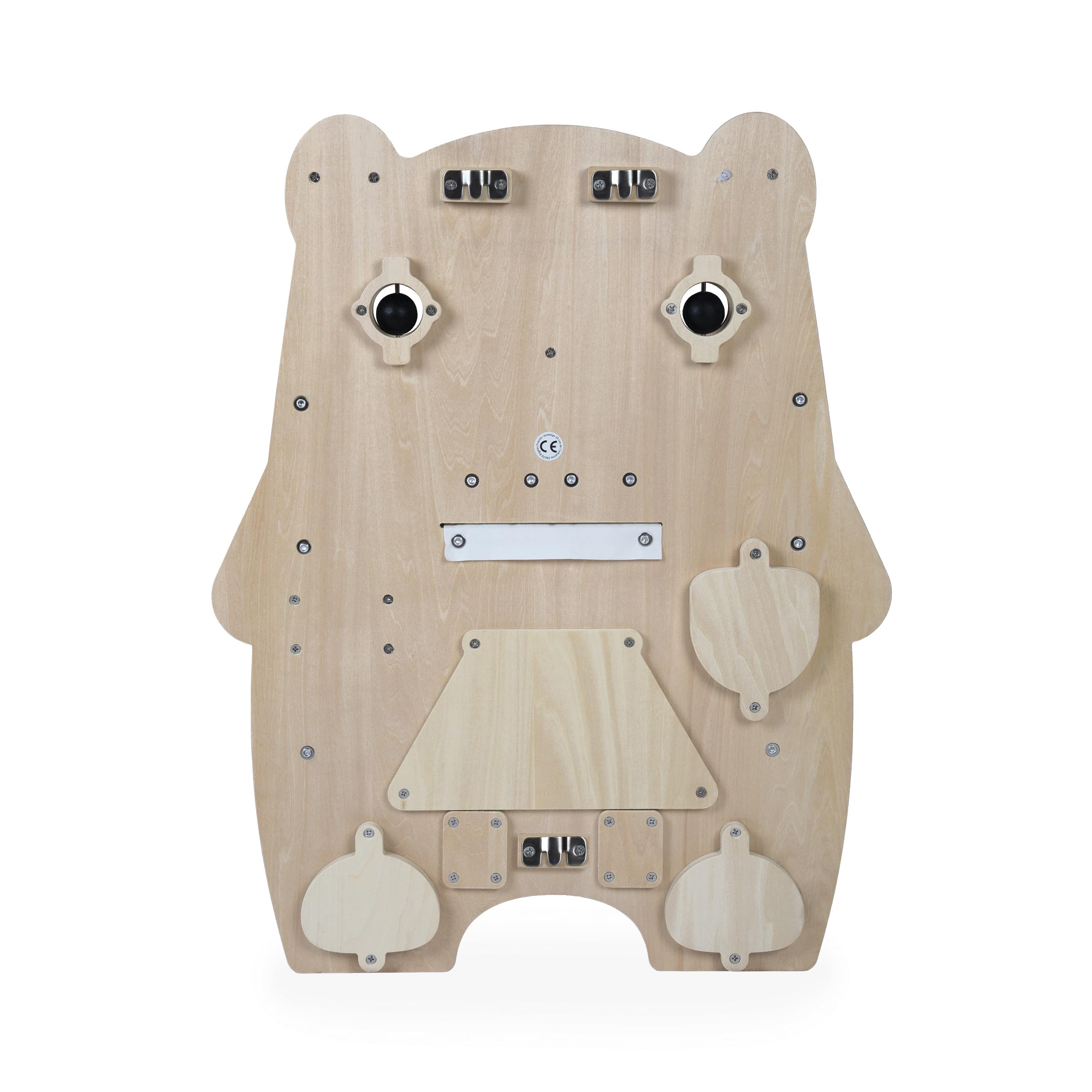 Janod Busy Board Ourson, 20 attività, Grande Tavolo di attività in Legno, Ottime per Lo Sviluppo della motricità fine, la curiosità e la destrezza, Altezza 60 cm, da 18 Mesi, J05162