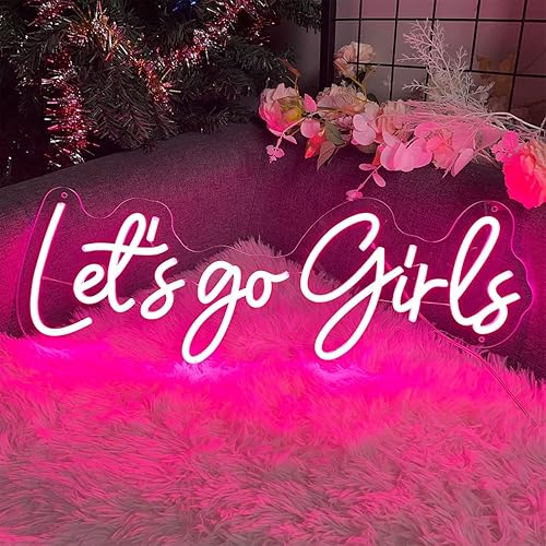 Lets Go Girl - Letrero de neón para decoración de pared, letrero con luz para interiores, dormitorio, decoración del hogar, letrero de luz LED de
