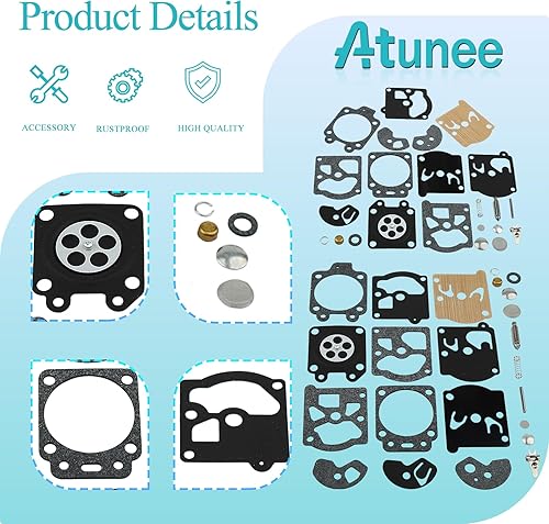 Miniatura 4 de Atunee Kit de reparación de carburador para Walbro K10-WAT WT391 WT20 WT3 WT309 WT310 WT324 WT379 motosierra recortadora de hojas
