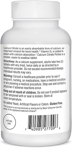 Miniatura 7 de 21st Century Citrato de calcio  tabletas recubiertas D3 Petites 200 EA