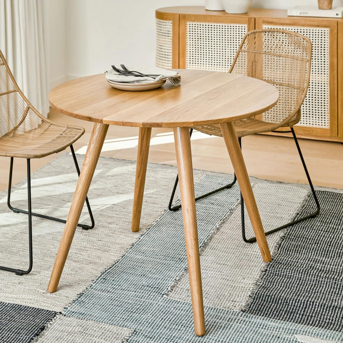 Wooden Expert Solid Sheesham Wood 4 Seater Dining Table Set with 4 Turned Legs | Wooden Dining Table for Dining Room, Living Room, Home & Restaurant | Premium Wooden Furniture 1