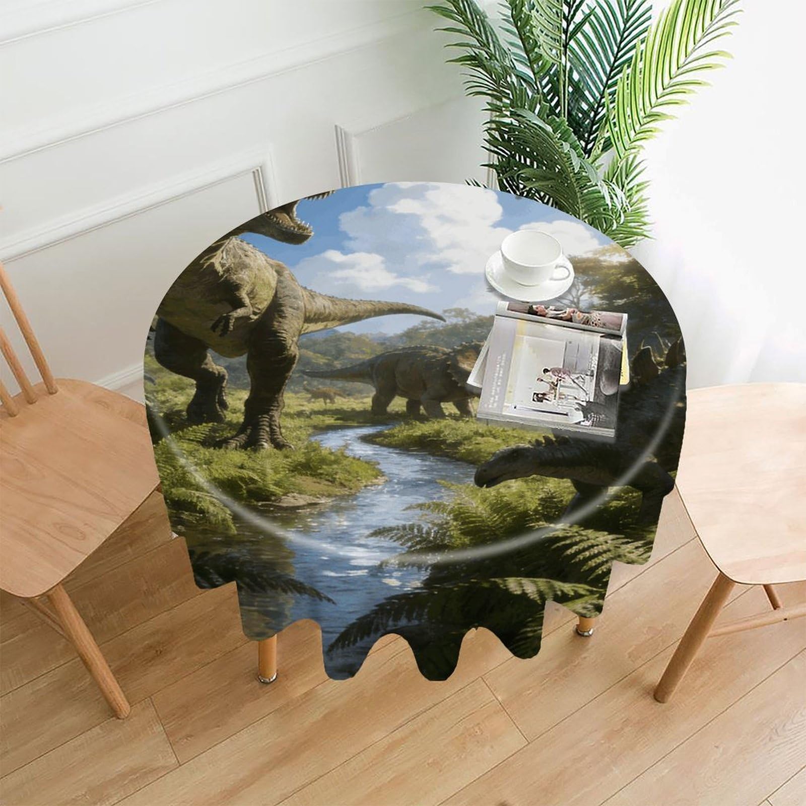 LZQPOEAS River Valley Beast Tablecloth Easy to Clean Polyester Round Table Cover Washable Round Table Cloth Wrinkle-Free Circle Decoration Tablecloth for Kitchen and Dining Room 60"