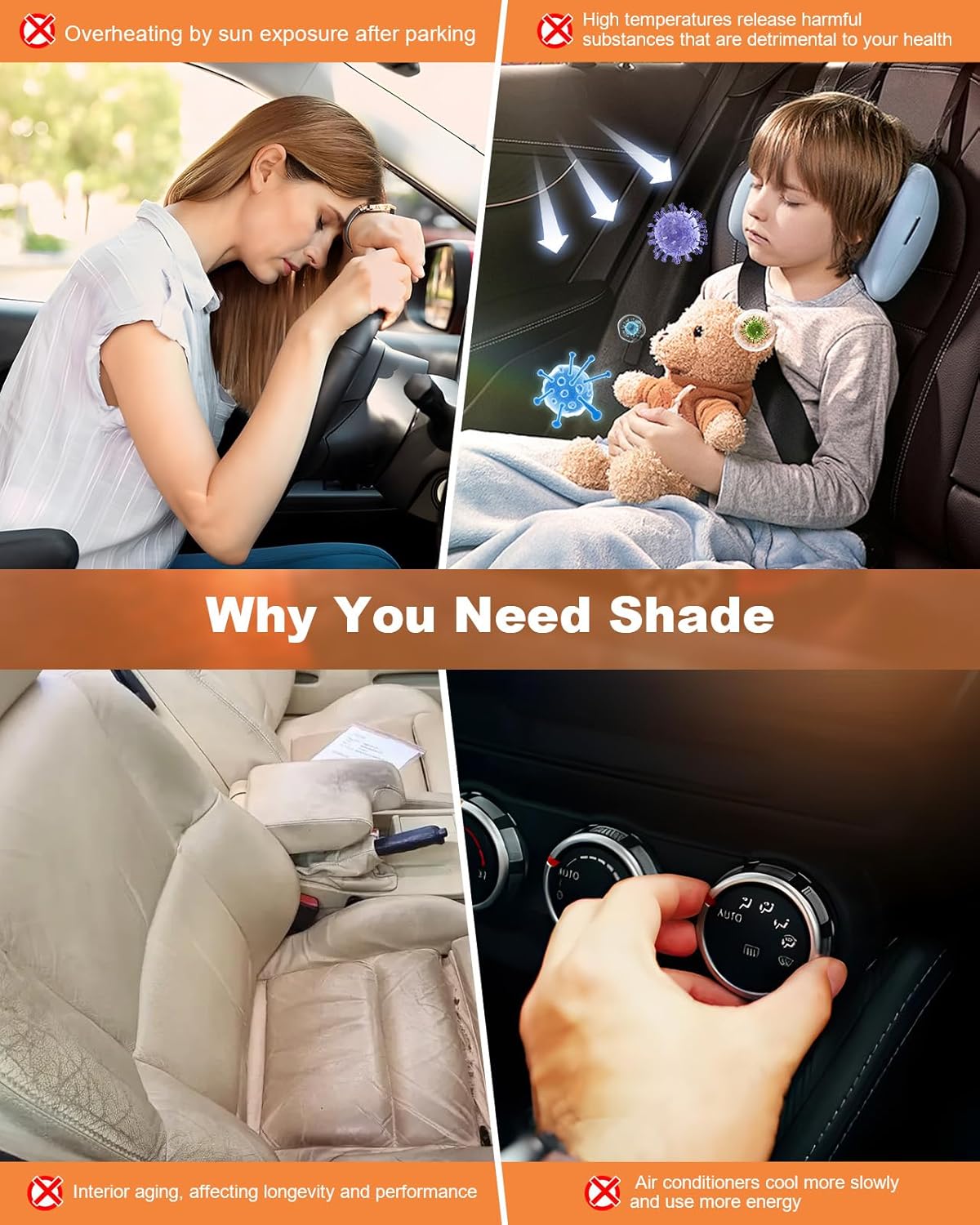 Front Windshield Sun Shade Custom Fit for 2014-2021 Infiniti QX60, Block UV Rays Foldable Sunshade Sun Visor Accessories