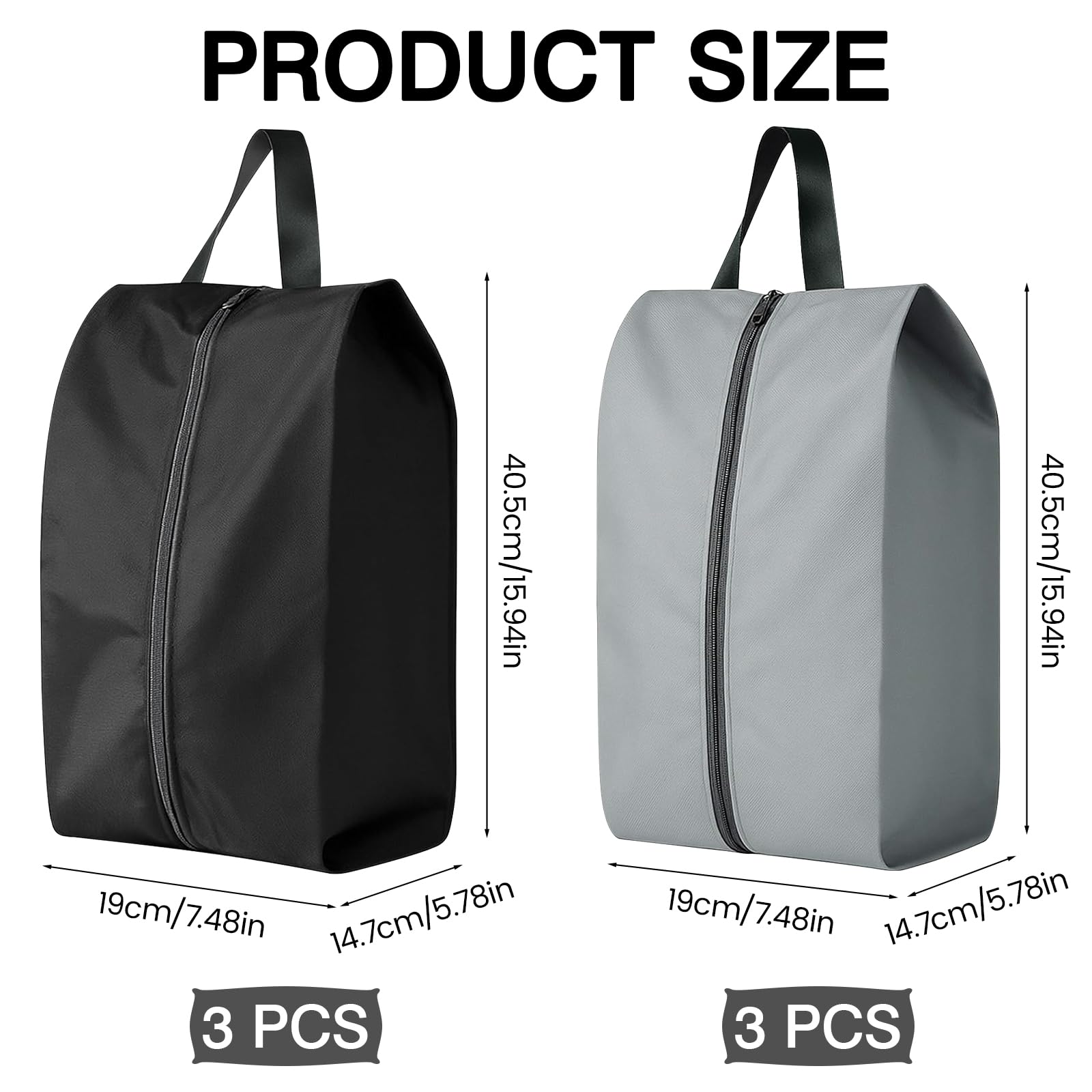 Zorplex 6 Sacchetti per Scarpe da Viaggio, Impermeabili e Antipolvere con Chiusura a Zip, Sacchetti Portatili Unisex per Casa e Viaggio