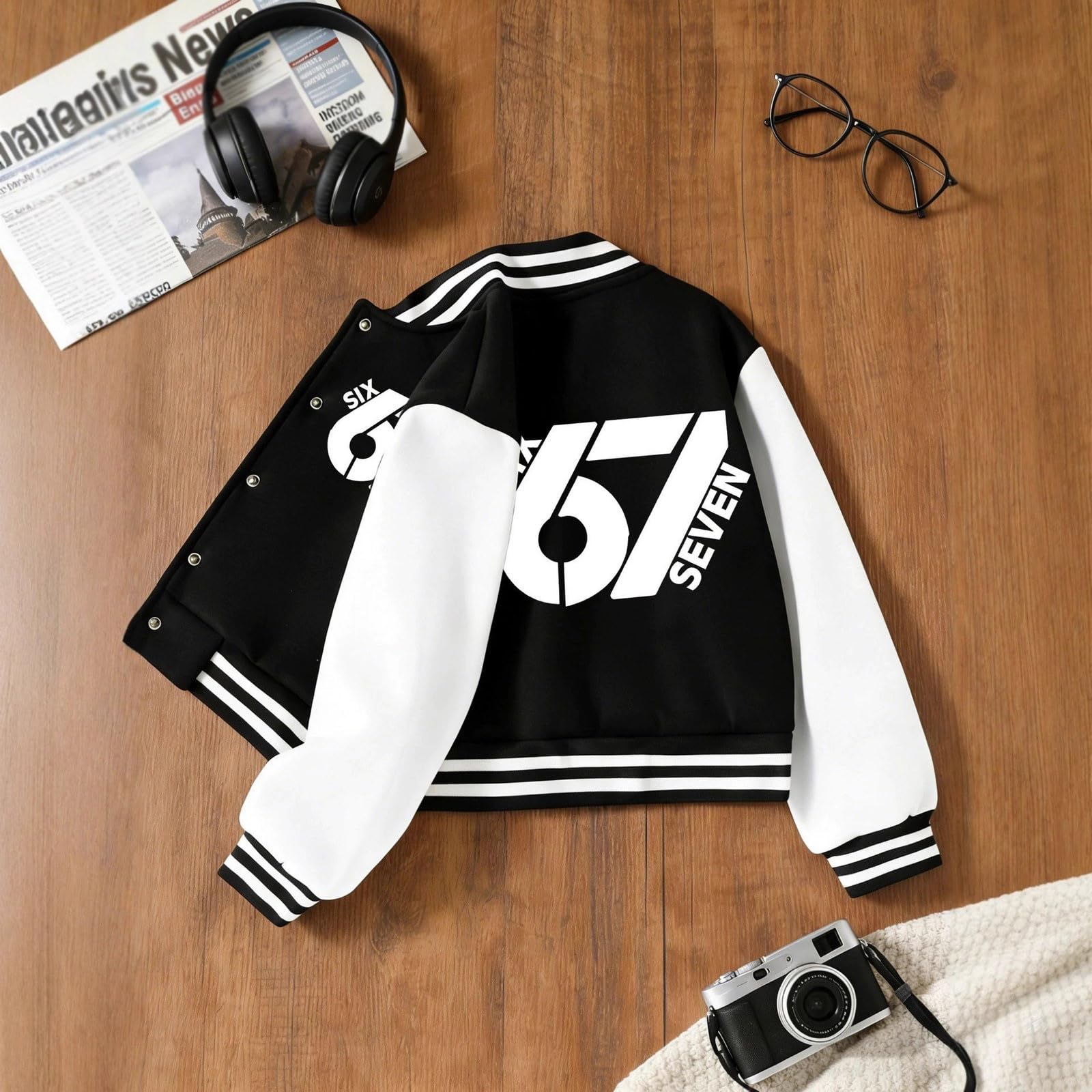 Genérico Chaqueta Universitaria NiñA,Chaqueta De BéIsbol Con Estampados Para NiñOs Y NiñAs Ligera Y Elegante Ideal Para Jugar De Forma Informal