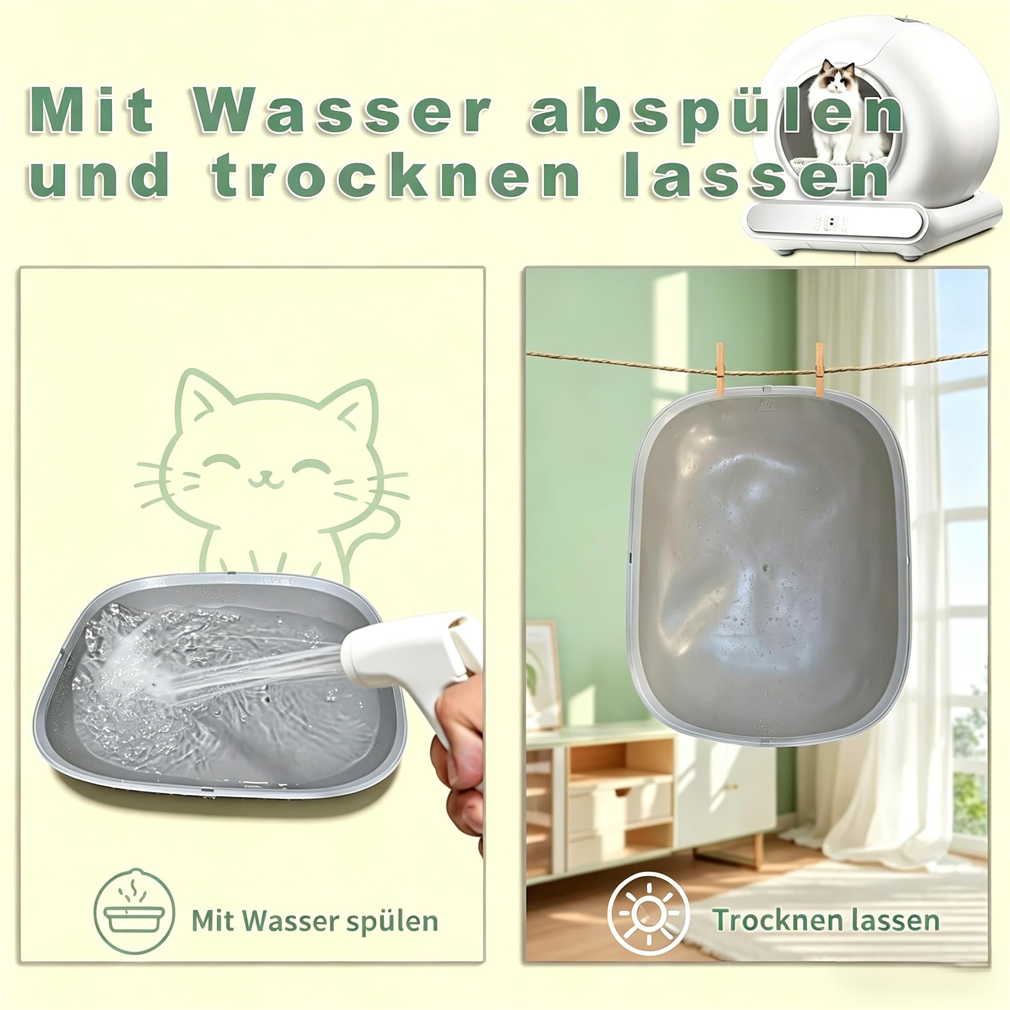 Ersatz Silikon Matte für Selbstreinigendes Elektrisches Katzenklo, Wasserdichte Katzenstreumatte, Rutschfest & Pflegeleicht, Passend für Automatische Katzentoiletten