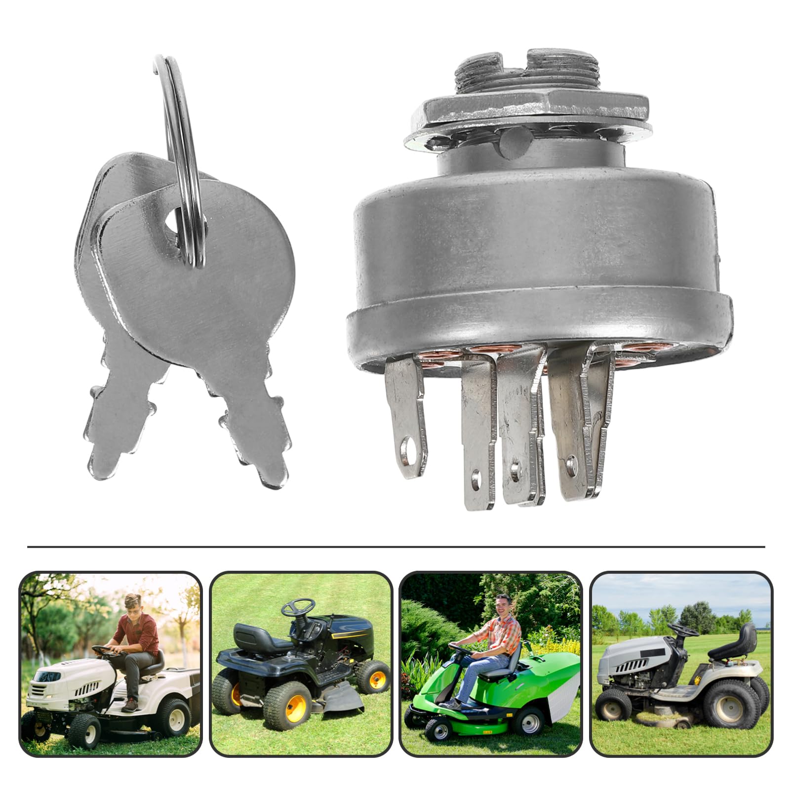 ifundom 5 Piezas Interruptor de Encendido para Cortacésped y Tractor Reemplazo Compatible con Interruptor de Duradero y Seguro para Cortacéspedes de Motor