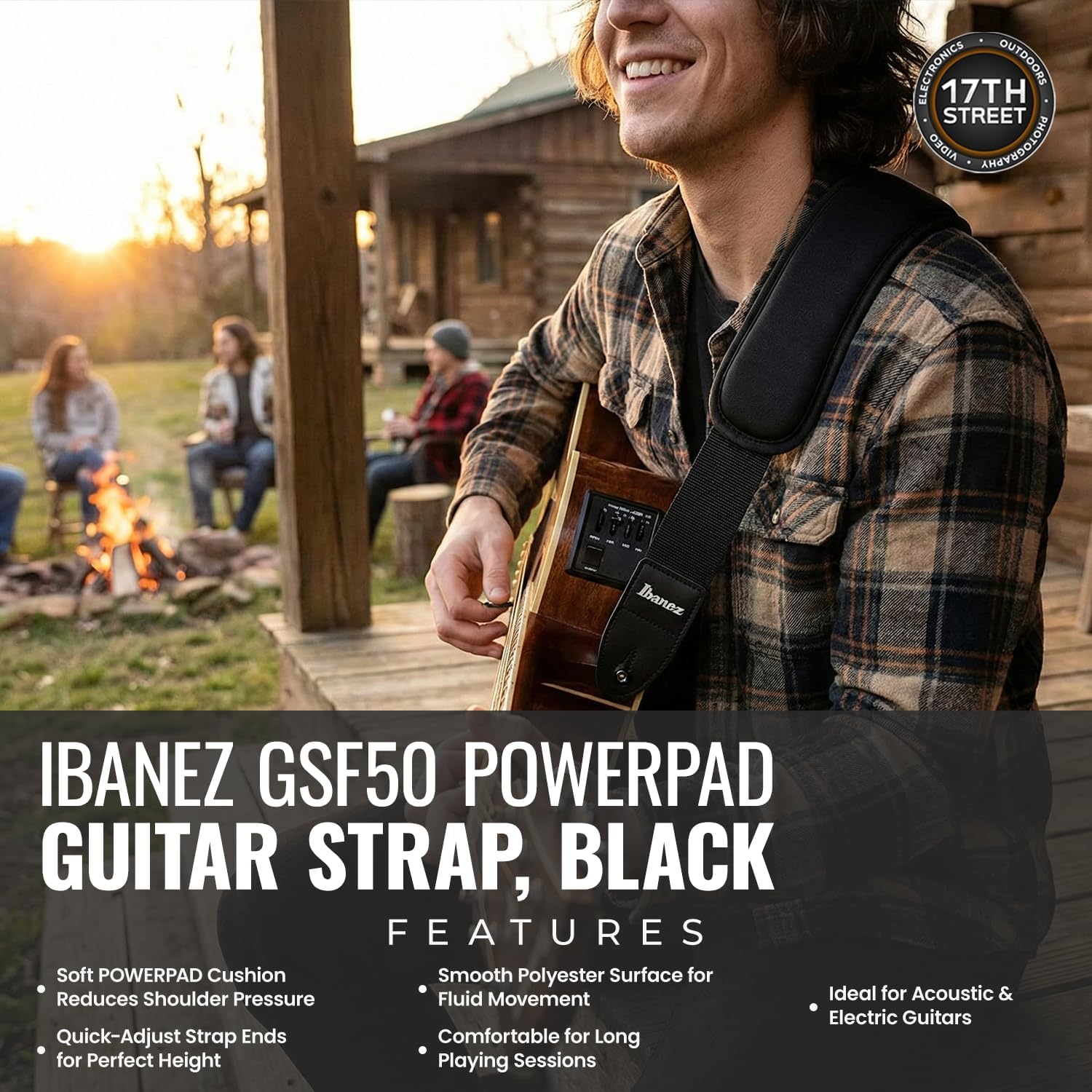 Ibanez AEG70 6 String Acoustic Electric Guitar - High Gloss Vintage Violin with GSF50 Powerpad Strap, String Capo, 15 Pack Guitar Picks, Organizer Storage Box & Microfiber Cleaning Cloth - Bundle Kit