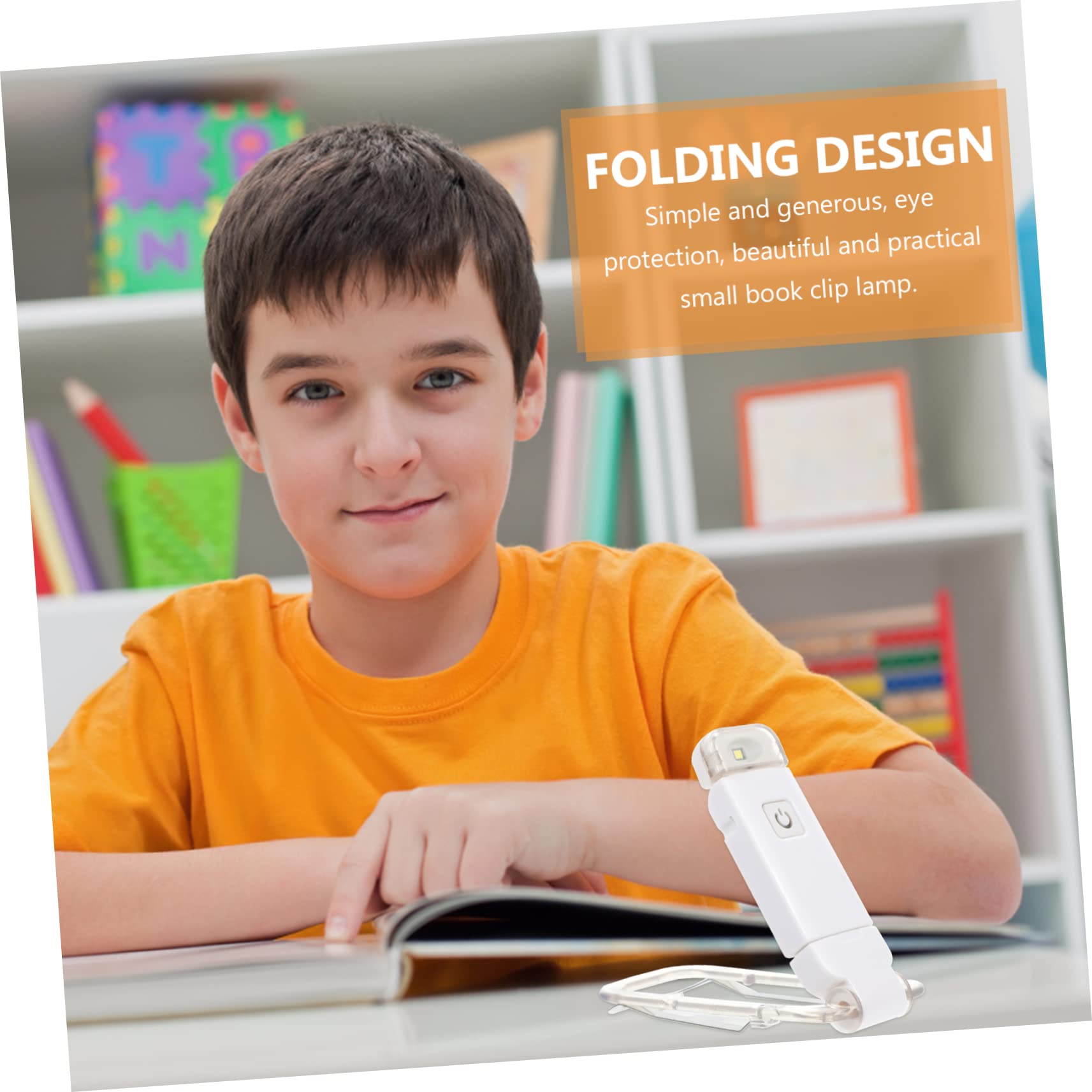 TEHAUX 1Pc Portable Folding Book Clip Lamp Compact LED Book Light for Home Reading Simple Design for Students and Night Readers