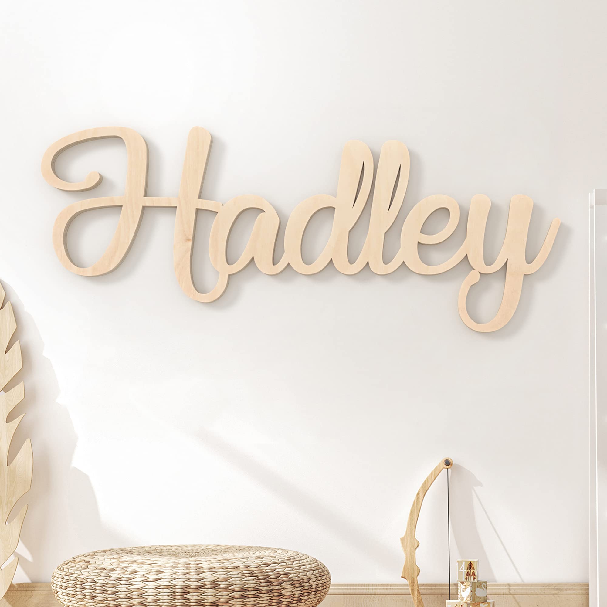 Personalized Custom Wooden Name Sign - HADLEY Font Baby Name Sign For Nursery and Wall Decor (12"-55" Wide) - PAINTED Wood Letter Nursery Decor - Wall Art For Girl or Boy Room By 48 Hour Monogram