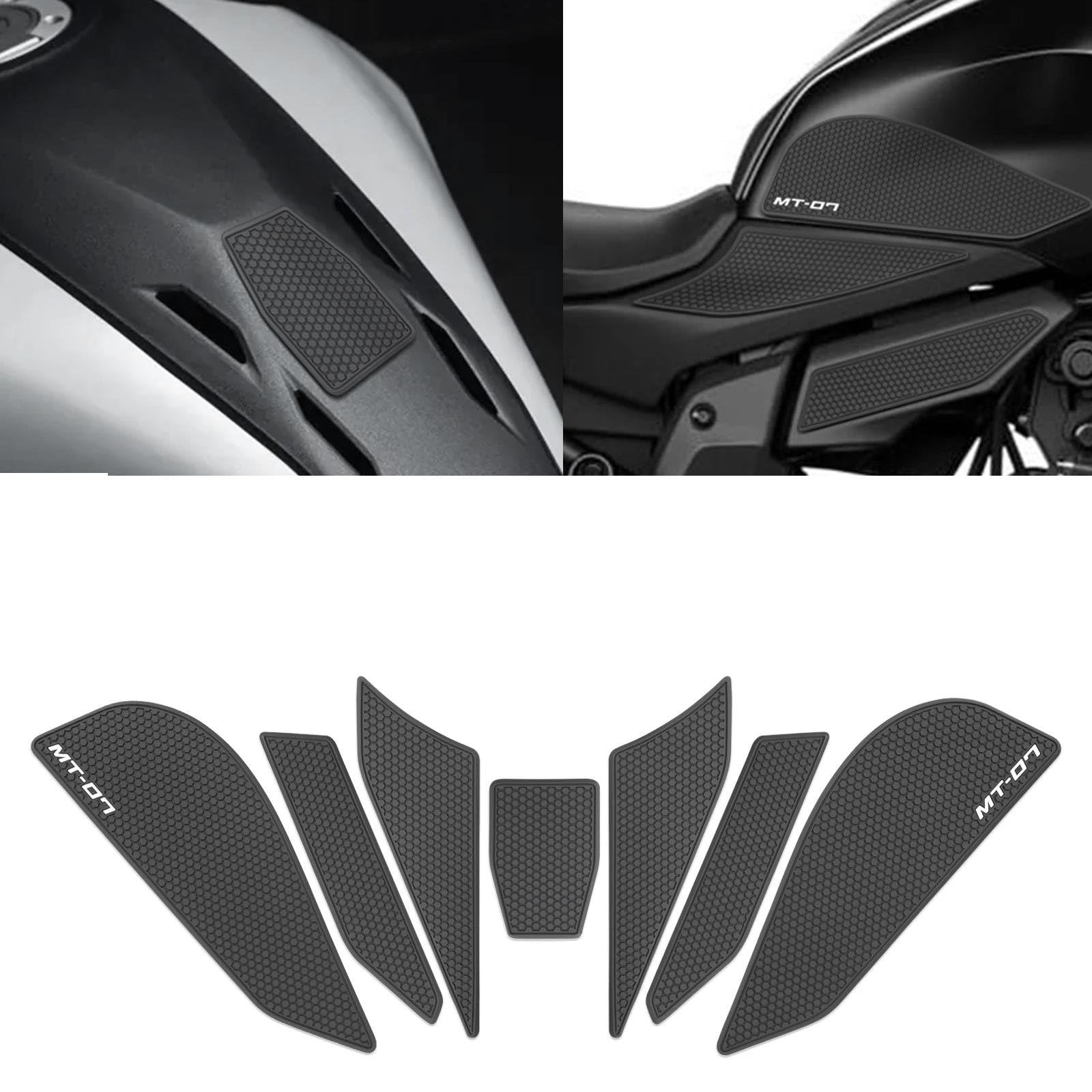 Almohadilla Pegatina Depósito Combustible Motocicleta Para Yamaha MT-07 MT 07 MT07 2025 2026 Protector Lateral Goma Almohadilla Antideslizante Impermeable Pegatina Protector De Depósito Moto